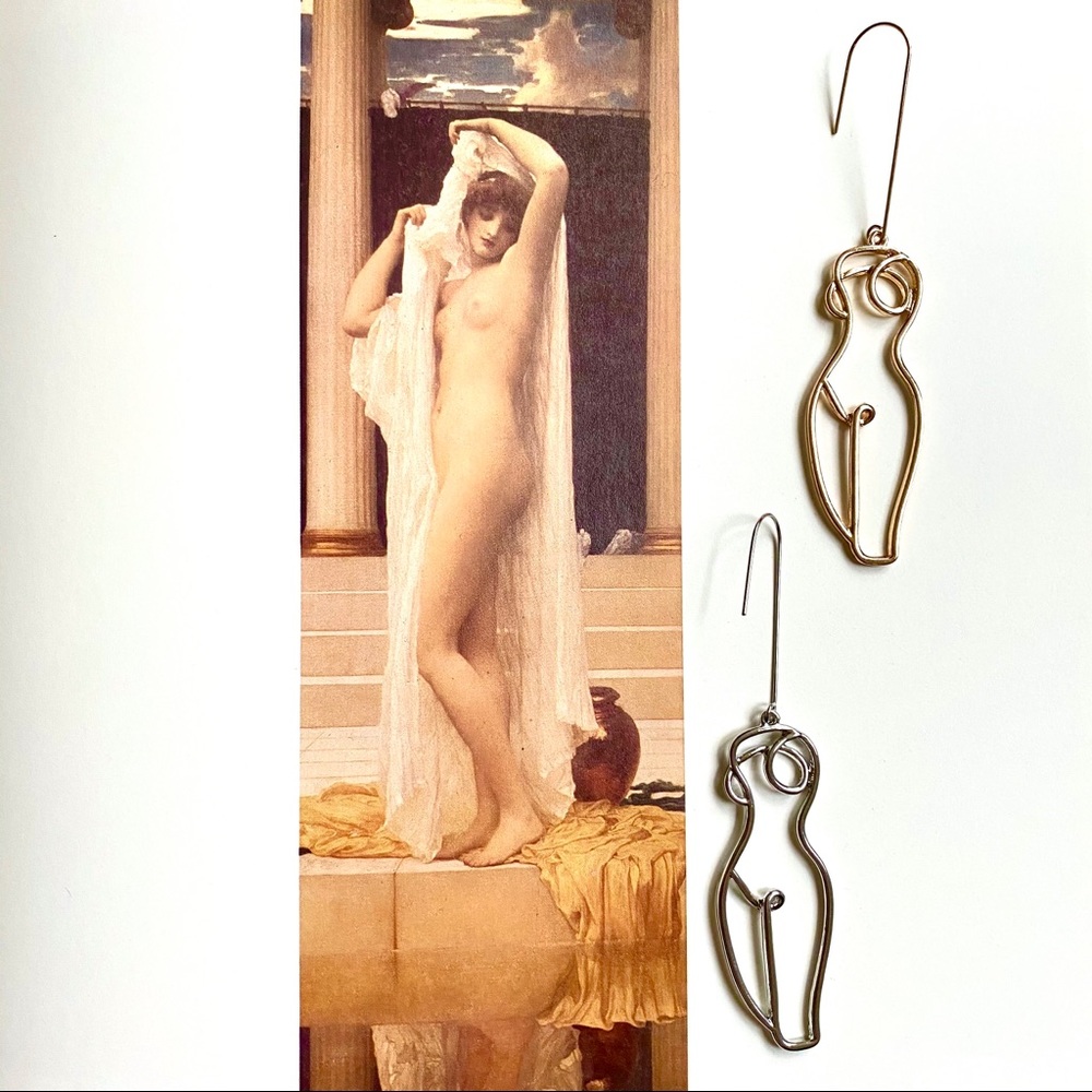 Female Figure Earrings Artsy Earrings - Picture 7 of 9